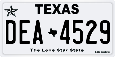 TX license plate DEA4529