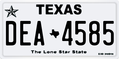 TX license plate DEA4585