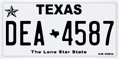 TX license plate DEA4587