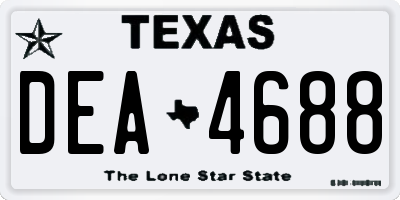 TX license plate DEA4688