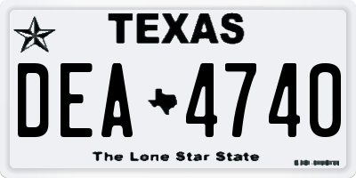 TX license plate DEA4740