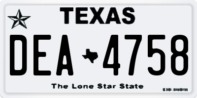 TX license plate DEA4758