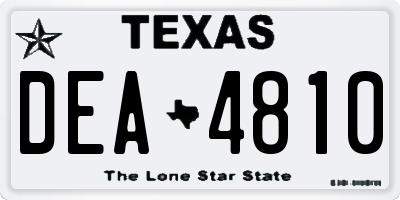 TX license plate DEA4810