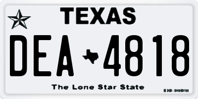 TX license plate DEA4818