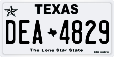 TX license plate DEA4829