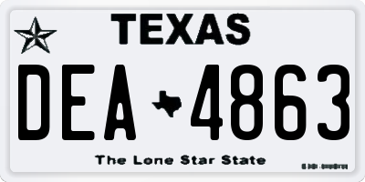 TX license plate DEA4863