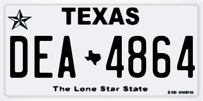 TX license plate DEA4864