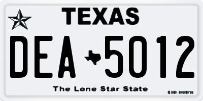 TX license plate DEA5012