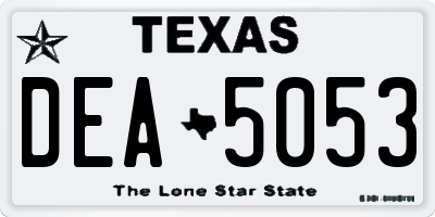 TX license plate DEA5053