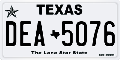 TX license plate DEA5076