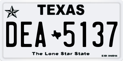 TX license plate DEA5137