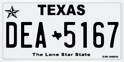 TX license plate DEA5167