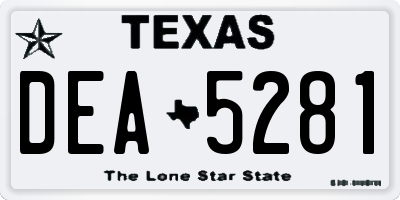 TX license plate DEA5281