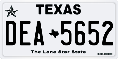 TX license plate DEA5652