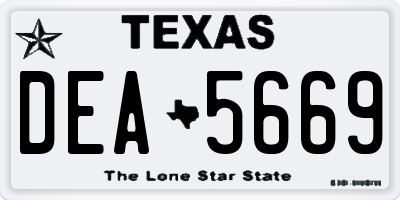 TX license plate DEA5669