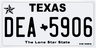 TX license plate DEA5906