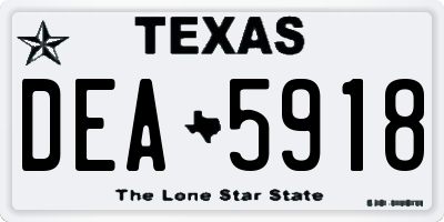 TX license plate DEA5918