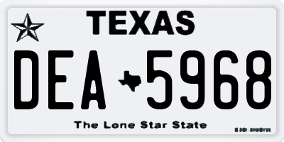 TX license plate DEA5968