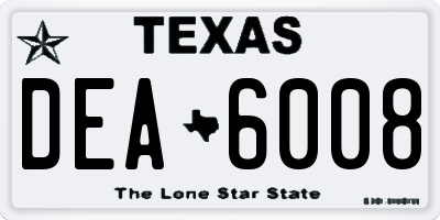 TX license plate DEA6008