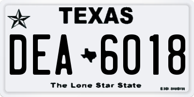 TX license plate DEA6018