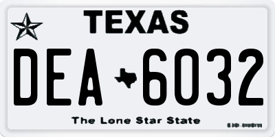 TX license plate DEA6032