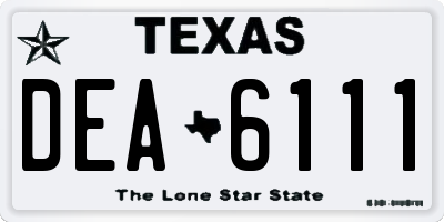 TX license plate DEA6111