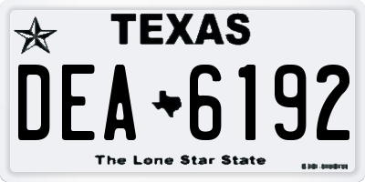 TX license plate DEA6192