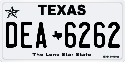 TX license plate DEA6262