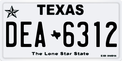 TX license plate DEA6312