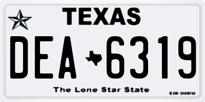 TX license plate DEA6319