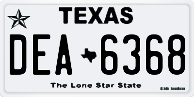 TX license plate DEA6368