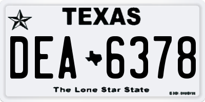 TX license plate DEA6378