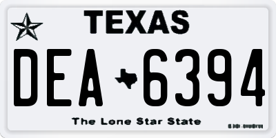 TX license plate DEA6394