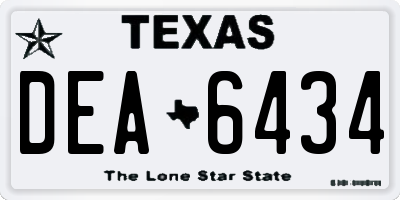 TX license plate DEA6434