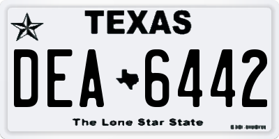 TX license plate DEA6442