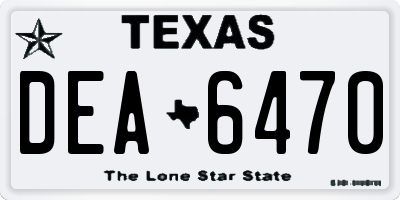 TX license plate DEA6470