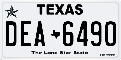 TX license plate DEA6490