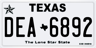 TX license plate DEA6892