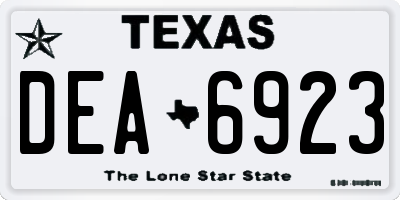 TX license plate DEA6923