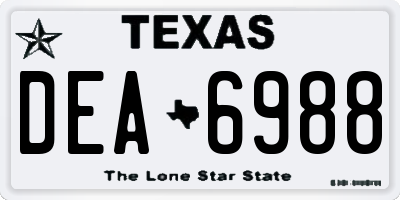 TX license plate DEA6988
