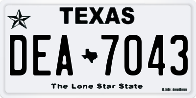 TX license plate DEA7043