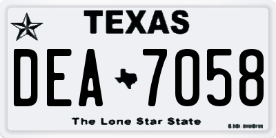 TX license plate DEA7058