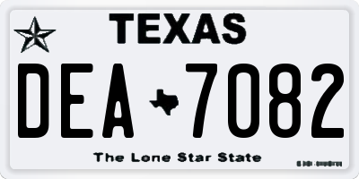 TX license plate DEA7082