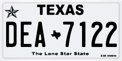 TX license plate DEA7122