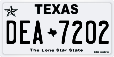 TX license plate DEA7202