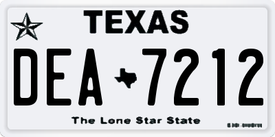 TX license plate DEA7212