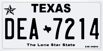 TX license plate DEA7214