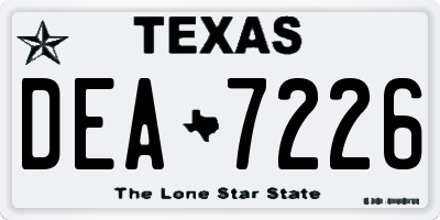 TX license plate DEA7226