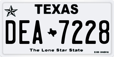 TX license plate DEA7228