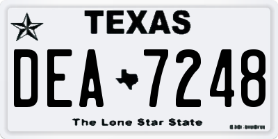 TX license plate DEA7248
